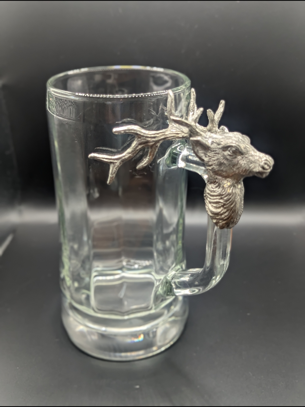 Menagerie Pewter Glass Handled Deer Beer Mug